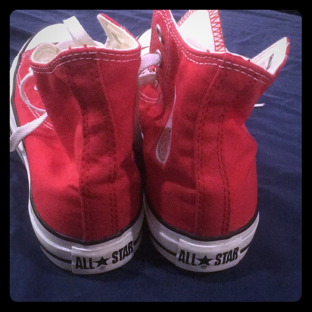Red converse high tops